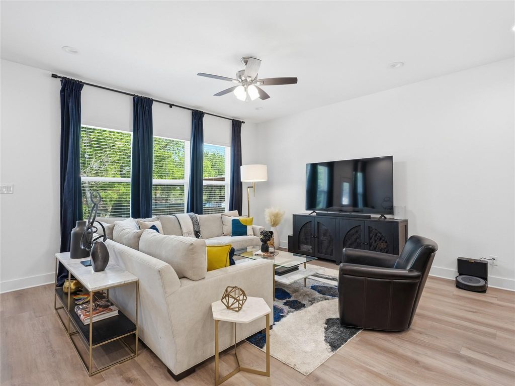 Open living and dining area